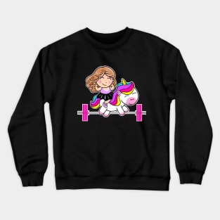 Barbell Girl and Unicorn friend Crewneck Sweatshirt